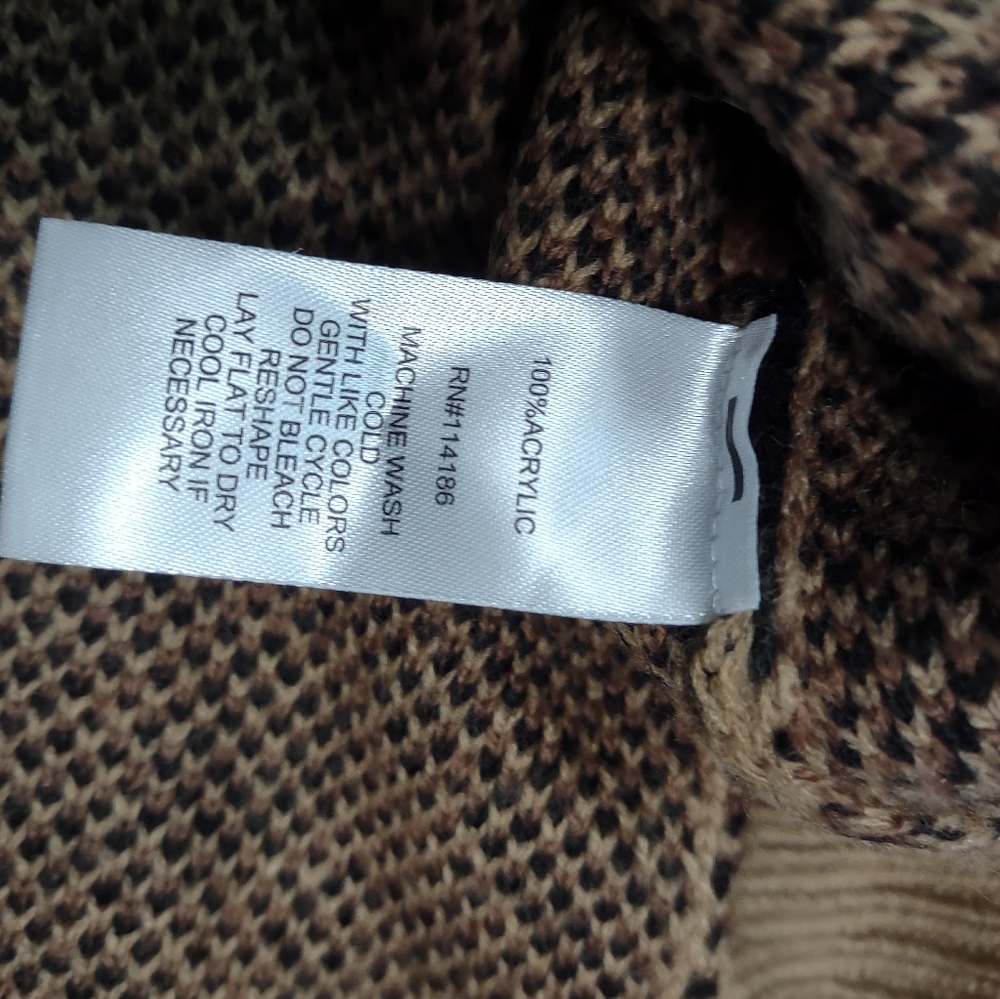 89th+Madison Women's Leopard Print Cowl Neck Sweater Size Medium - Picture 7 of 15